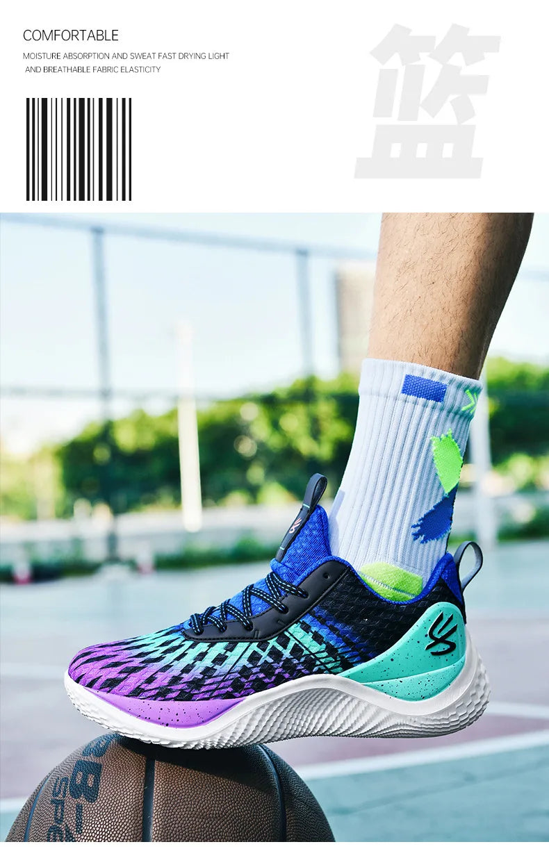 Summer New Men's Casual Shoes Breathable Comfortable Running Large Size Basketball Shoes Fashionable Versatile Couple Shoes