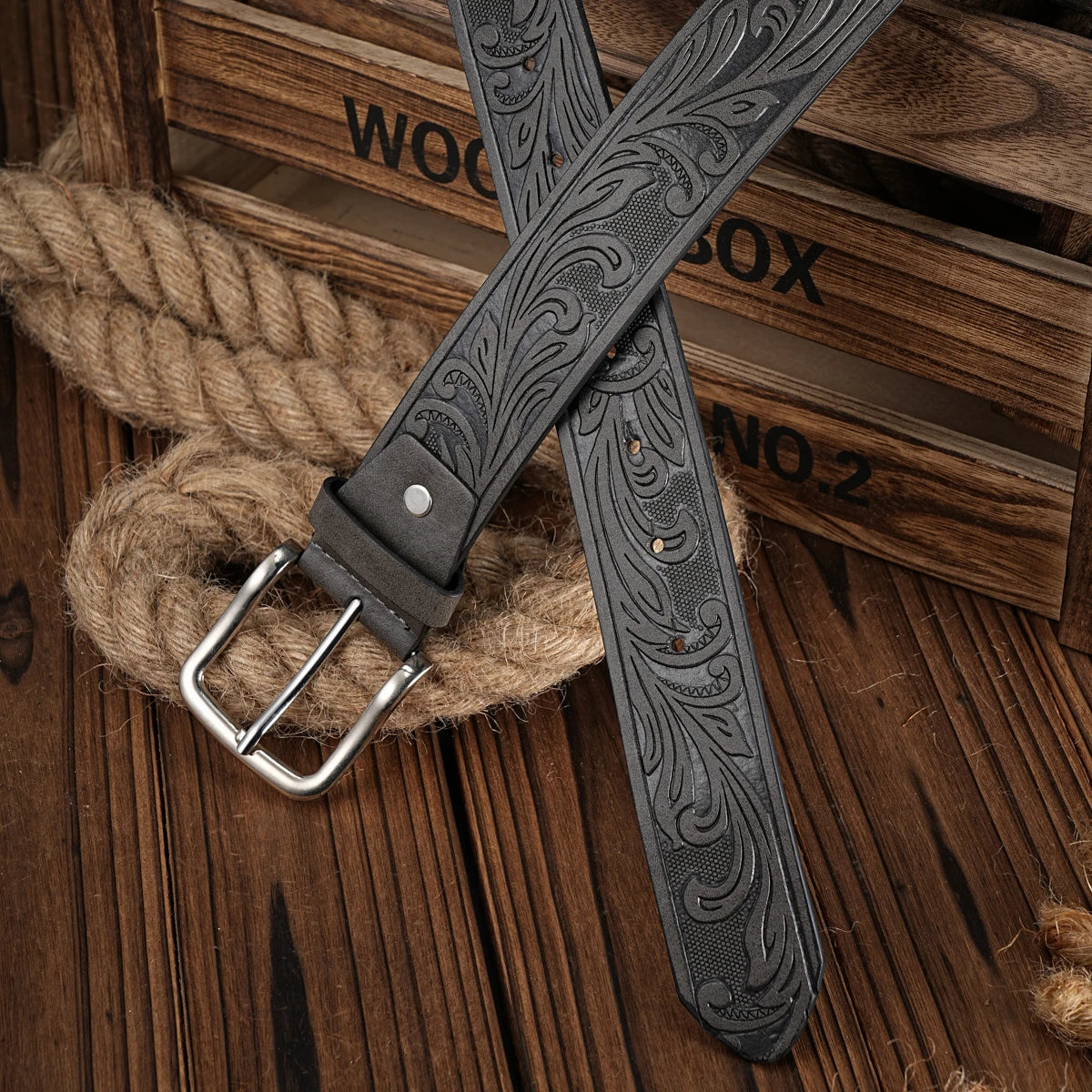 Fashionable Men Western Style PU Belt