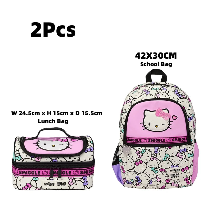 Genuine Australia Smiggle Backpack Hello Kitty School Bag Lunch Bag Water Bottle Student Gift Need To Purchase Individually