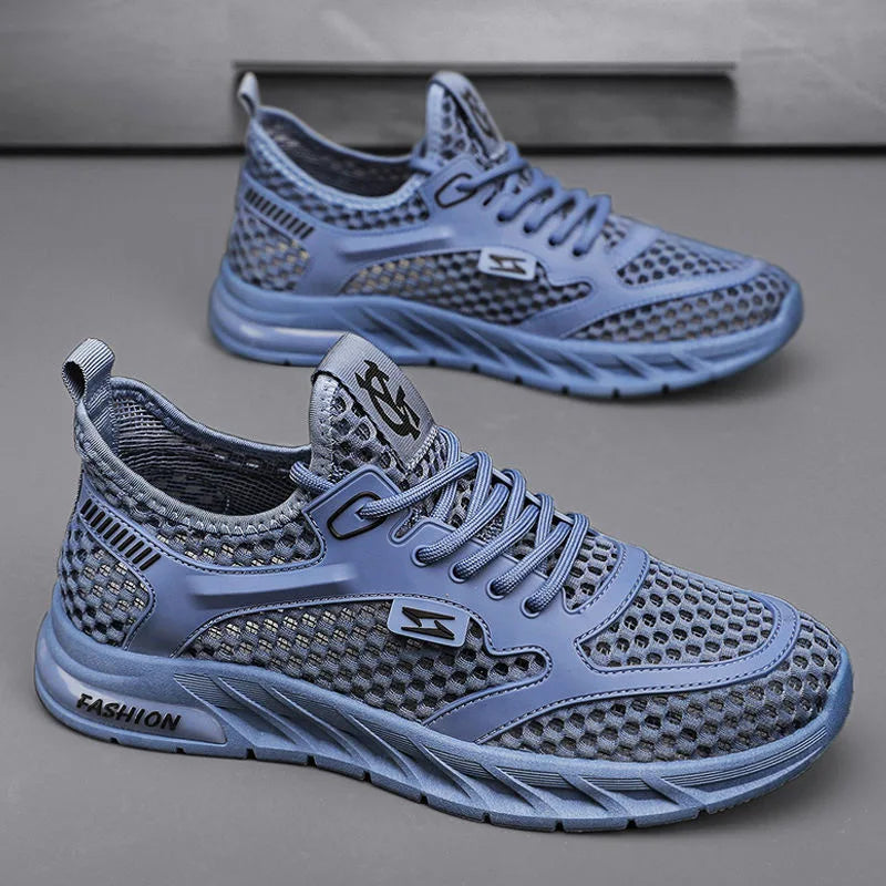 Men's Mesh Sneakers 2024 Summer Mesh Sports Breathable Casual Shoes Comfortable Men's Tennis Shoes Lightweight Running Shoes