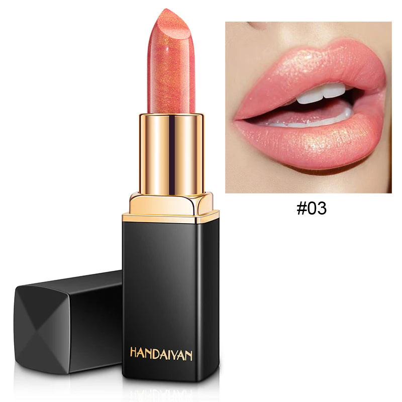 Black tube gold shiny lipstick, pearl moisturizing lipstick 9 colors available