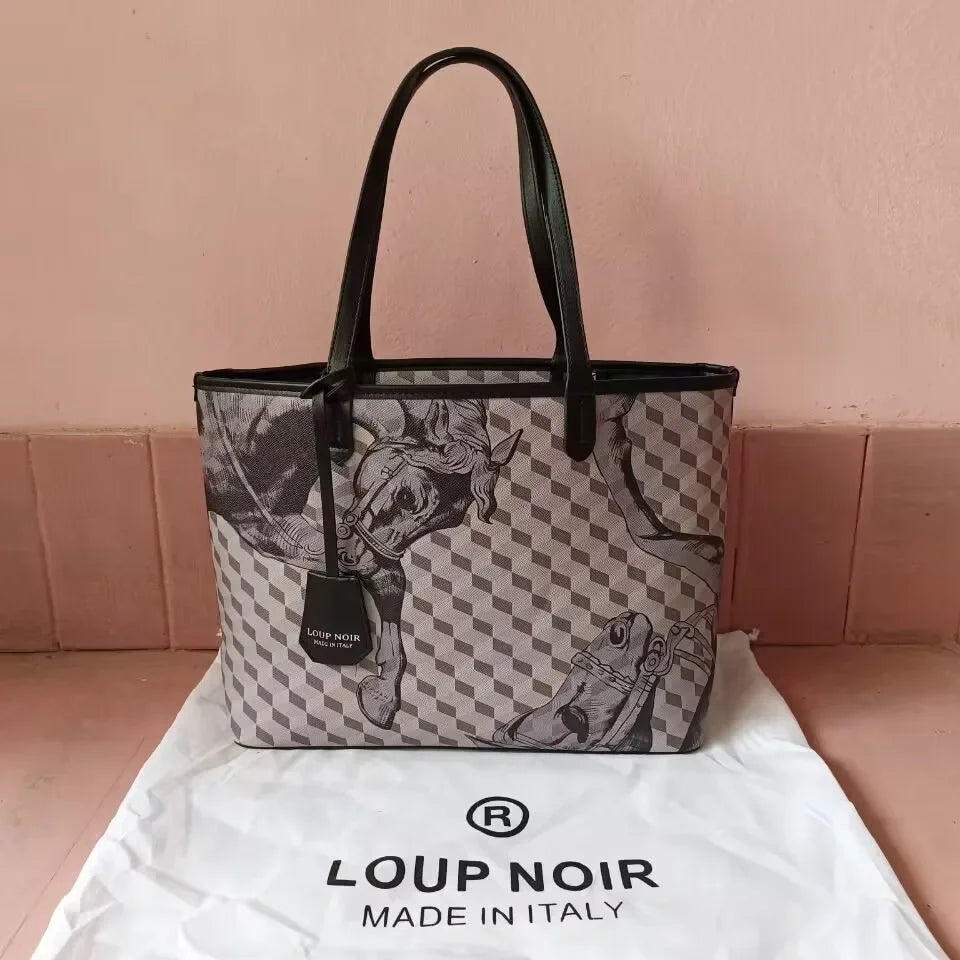 LOUP NOIR New Tote Bag for Women Famous Brands Bag Large Capacity Shoulder Women Bags High Quality Casual Totes LOUP NOIR Bag