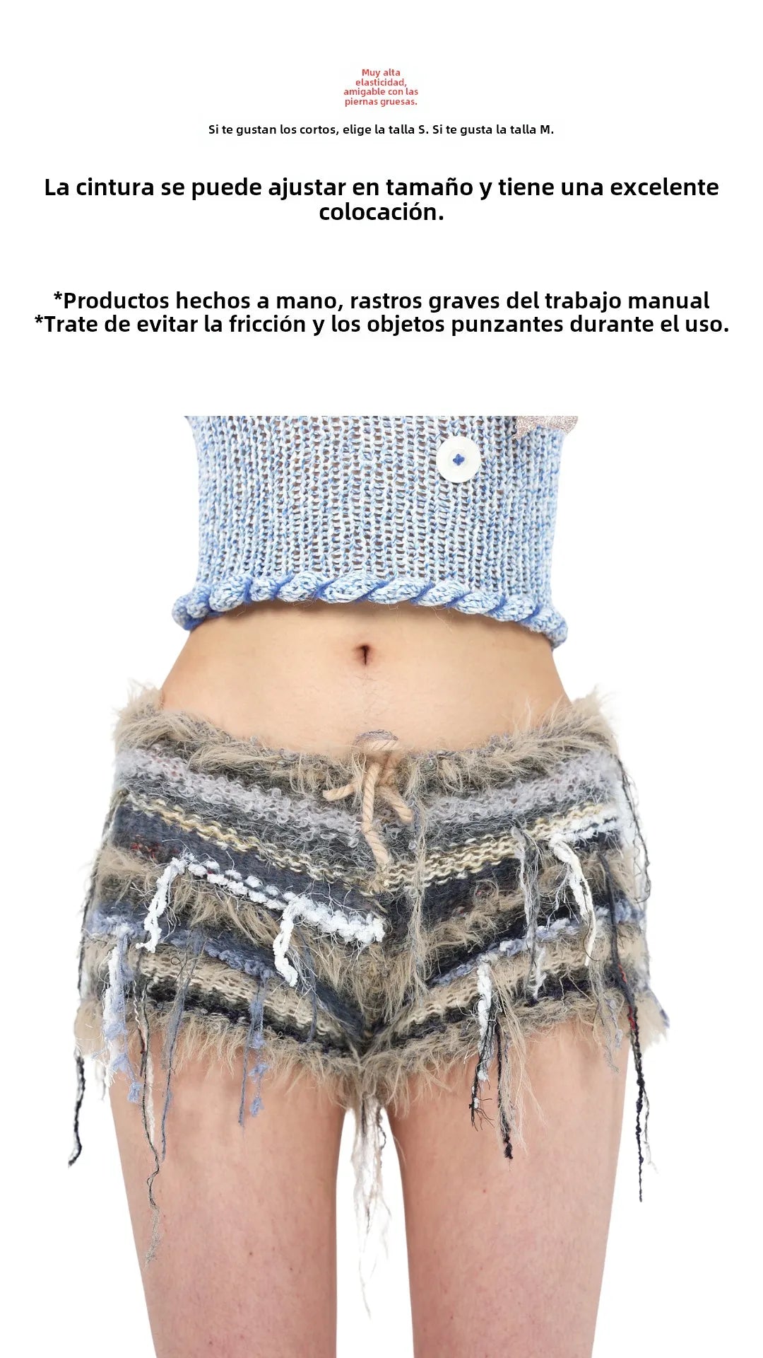 High Elastici Handmade Knitted ort Pants Color Blo Fruit Tray JUEJUEWORKS ey Wool Blend Casual Trousers for Women