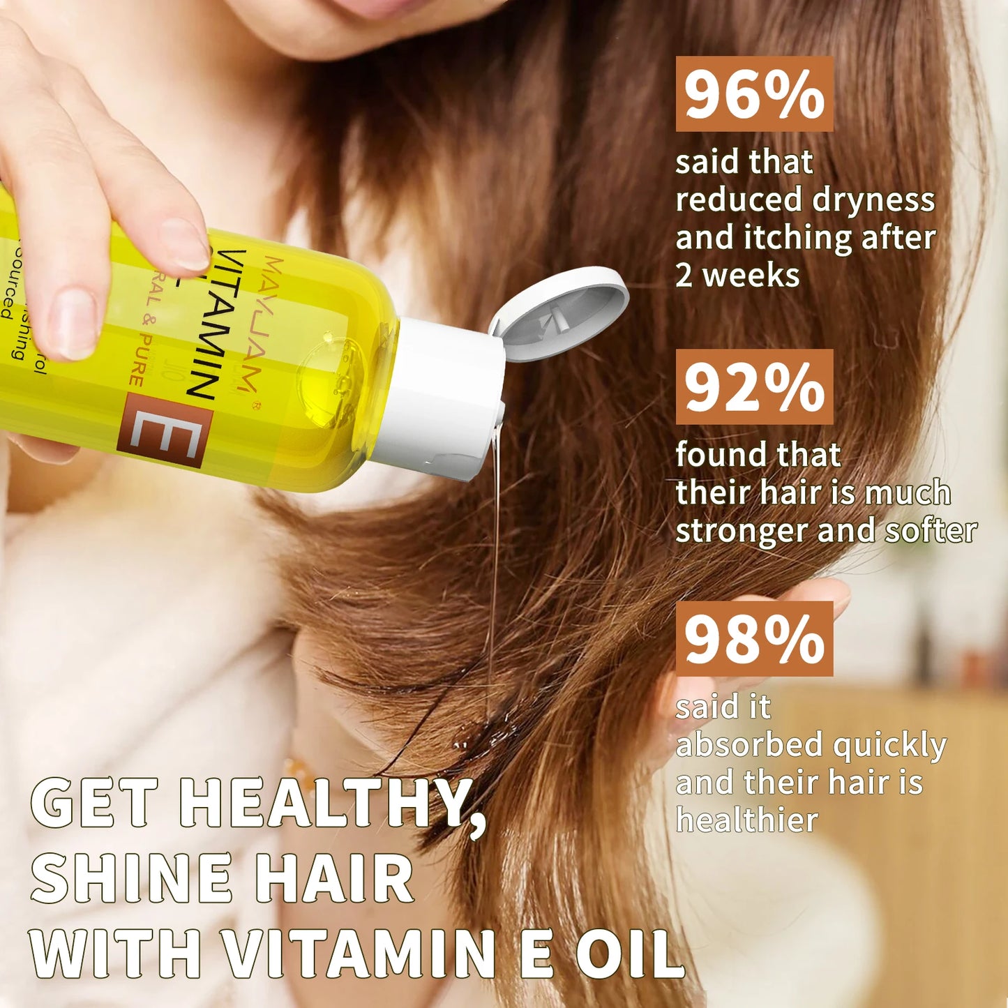 MAYJAM 118ml 236ml Pure & Natural Vitamin E Oil for Skin Hair Nails & Face Care Deeply Nourishing Moisturizing Massage Oil