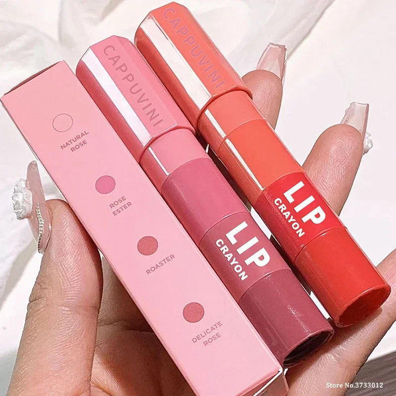Mini Lipstick Set Matte 4 Colors Lipstick Combination 4 Sections Velvet Grapefruit Red Lip Pigment Non-stick Cup Lip Gloss kit