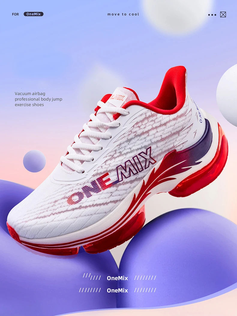 ONEMIX Air Cushion Running Shoes for Women Summer Lightweight Mesh Surface Breathable Sneakers Outdoor Fitness Sport Shoes