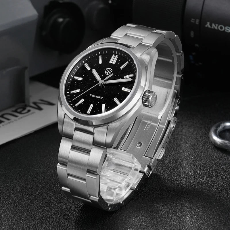 Watchdives WD0003B Original Design Aventurine Dial Men Watch VH31 Sweep Seconds Quartz Movement 36mm Watches Luminous Waterproof