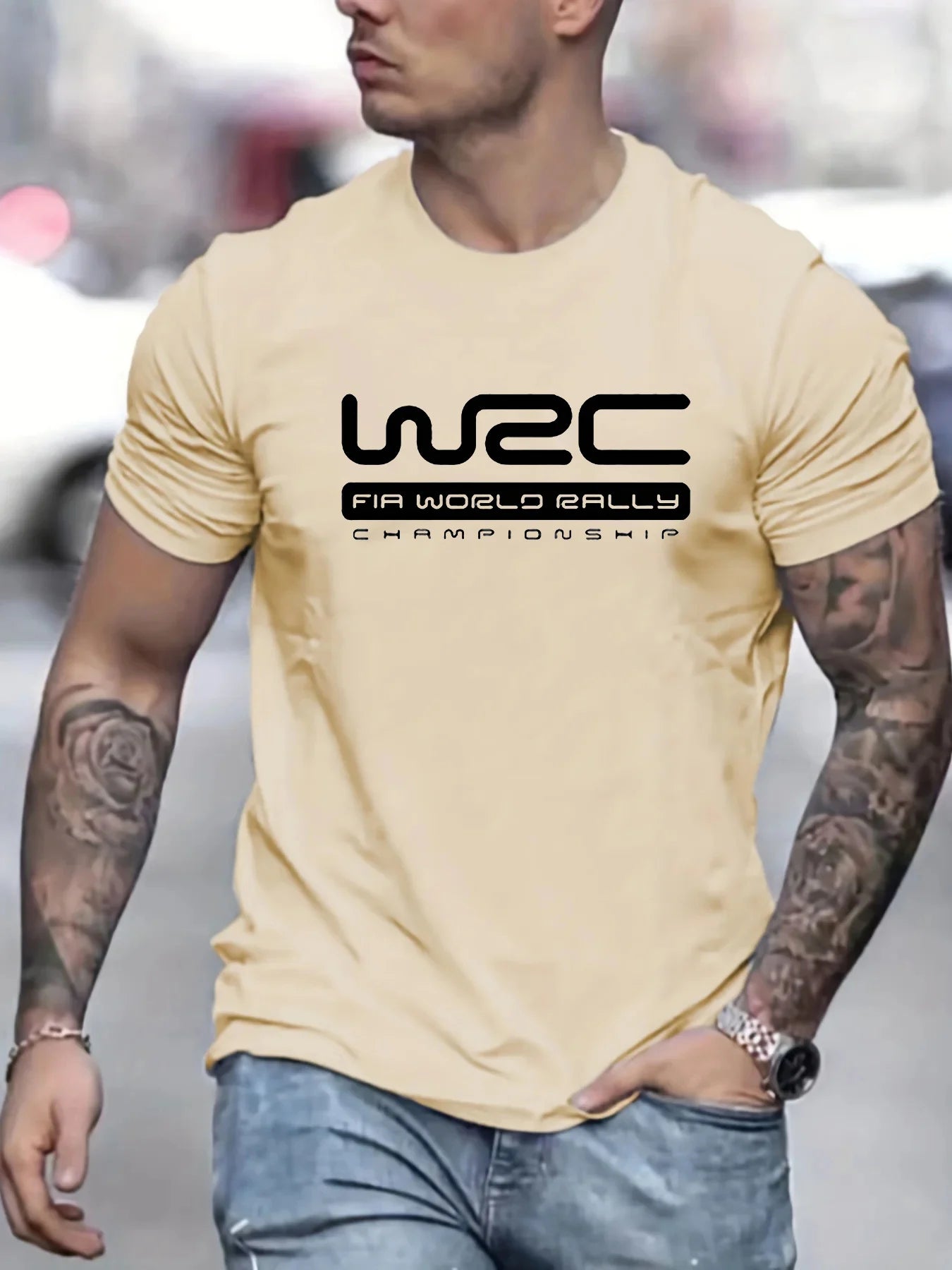 Men's 100% Cotton Casual Letter Printed Short Sleeve T-Shirt