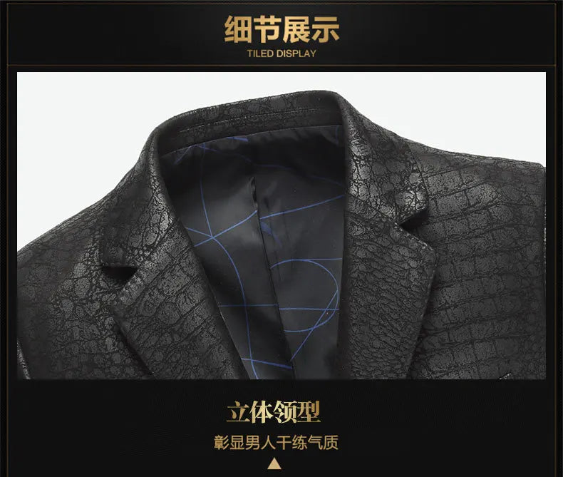 Spring Autumn New Suit Men Clothing Leather Jacket Male Leather Clothes PU Leather Coat Men's Suit Chaqueta Hombre FCY