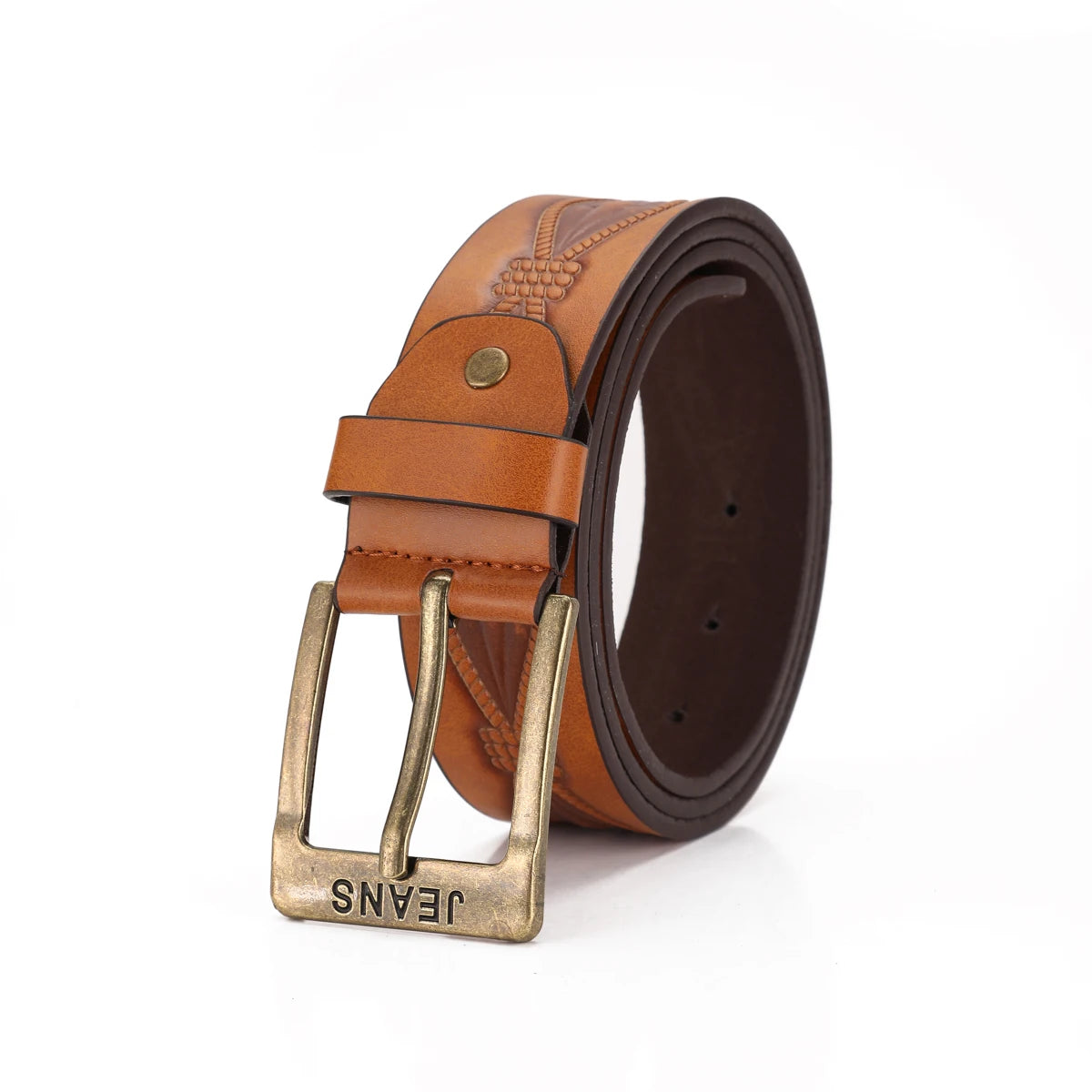 A Western-style PU leather belt for both men and women, a classic and casual retro belt