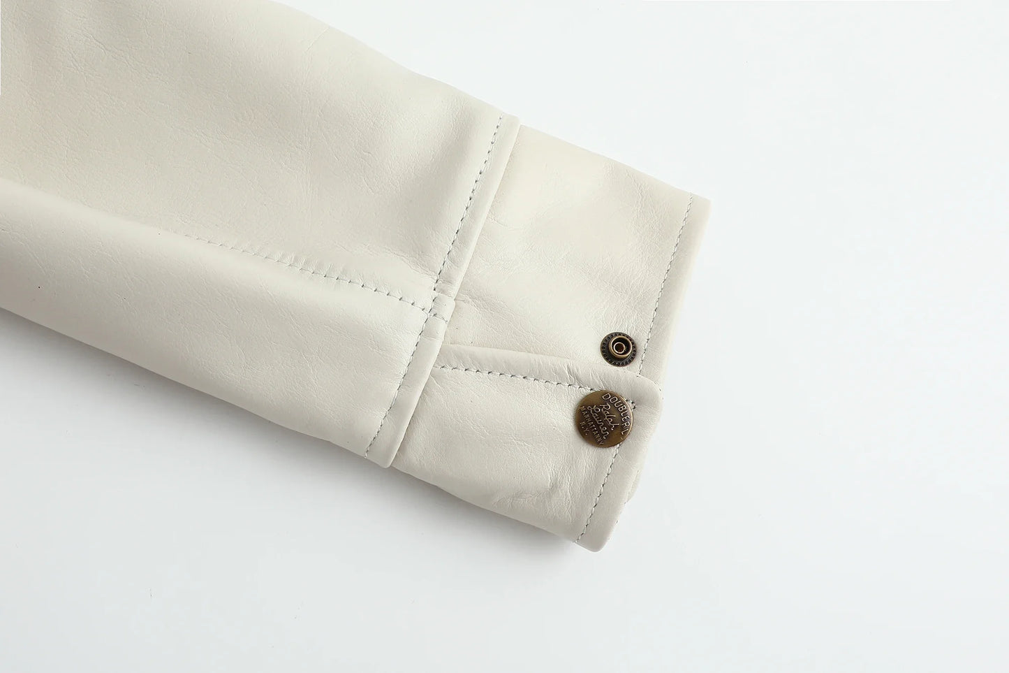 Men's Genuine Leather Jacket White Lapel Calfskin Jacket Natural Cowhide Men's Coat Slim Fit Top Layer Cowhide Biker Jacket