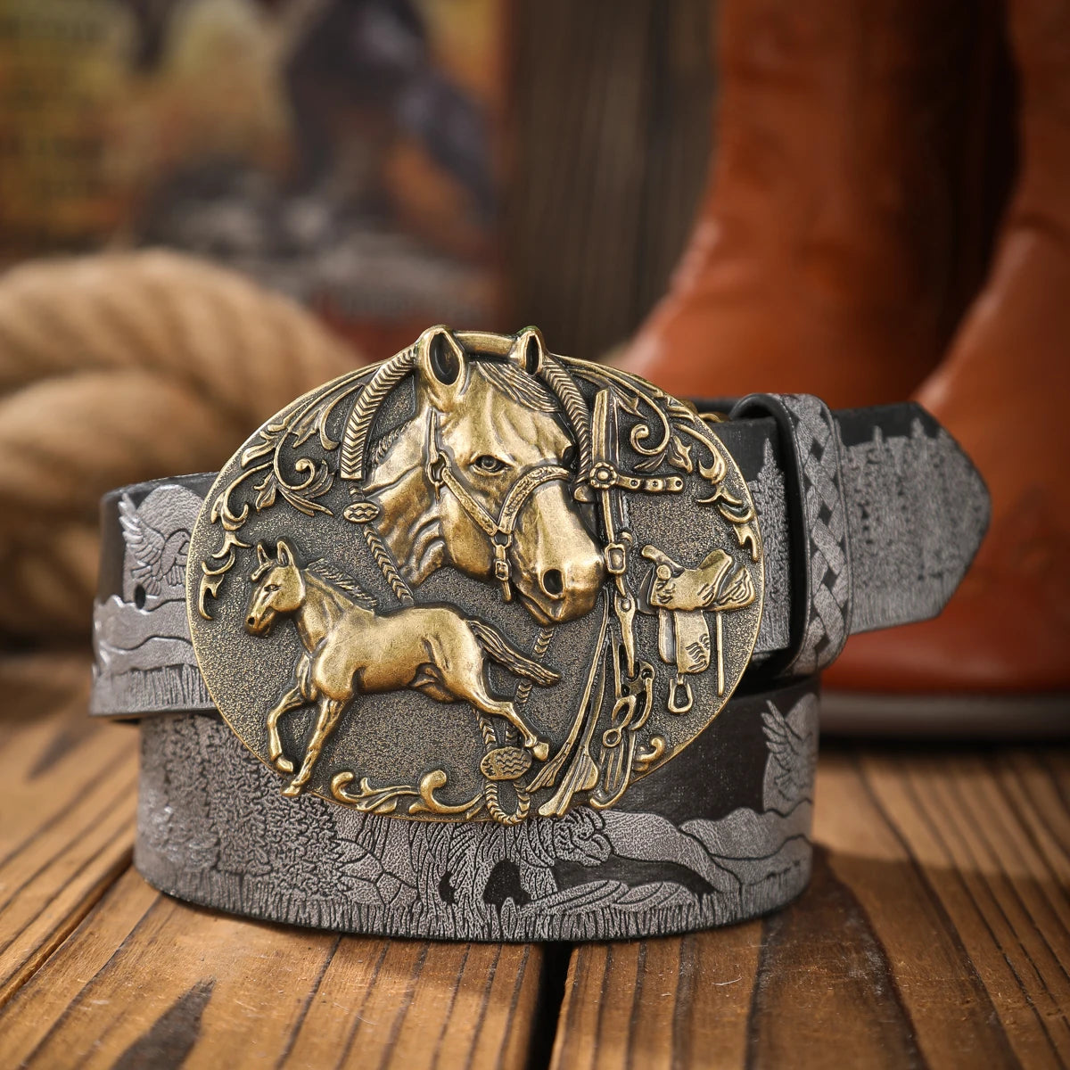 Vintage and fashion collision! PU leather alloy buckle waistband, for both men and women, to create a personalized western styl