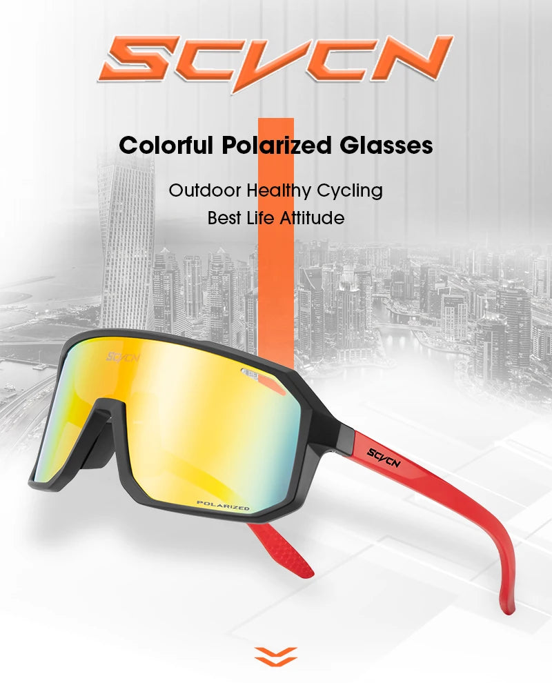 SCVCN Polarized Sunglasses for Men MTB Cycling Glasses Outdoor Sports Bike UV400 Goggles Women Road Bicycle Cycling Glasses New