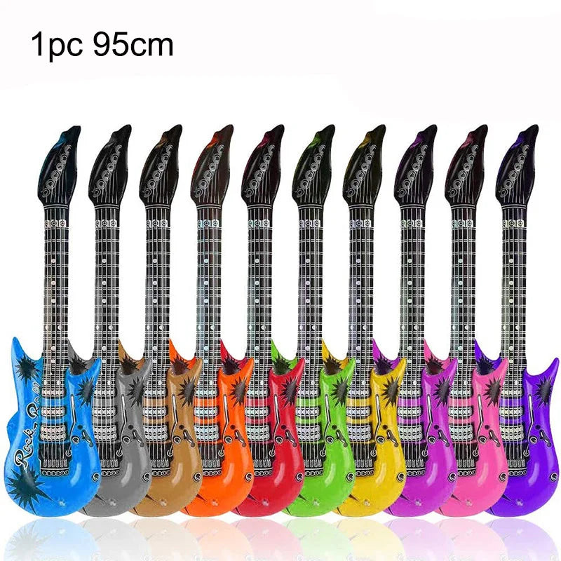 1pc Guitar Balloon 36inch Inflat Guitar Music Rock Party Decoration 80s 90s Disco Party Supplies