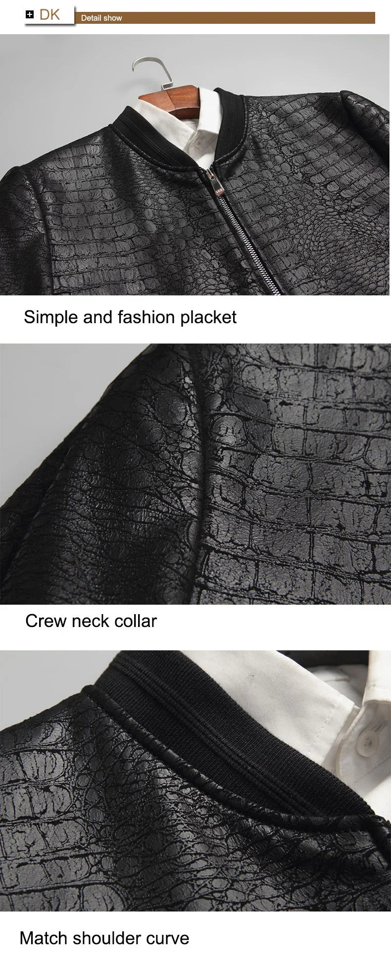 Brand leather jackets formen Genuine Sheepskin coats Crocodile pattern Dusen Klein Fashion leather men coat and jacket J1718