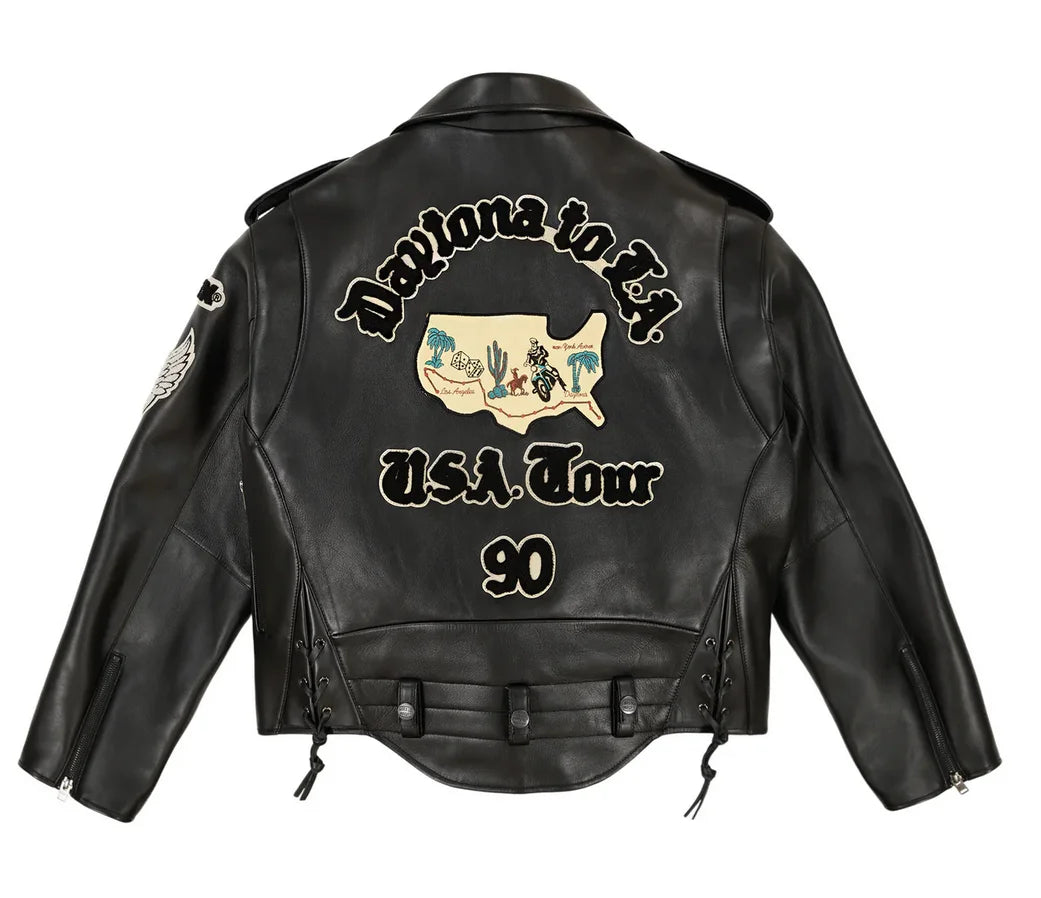 AVIREX fall new listing European lambskin jacket men's motorcycle ridingLeather jacket USA TOUR MOTORCYCLE JACKET coat tops