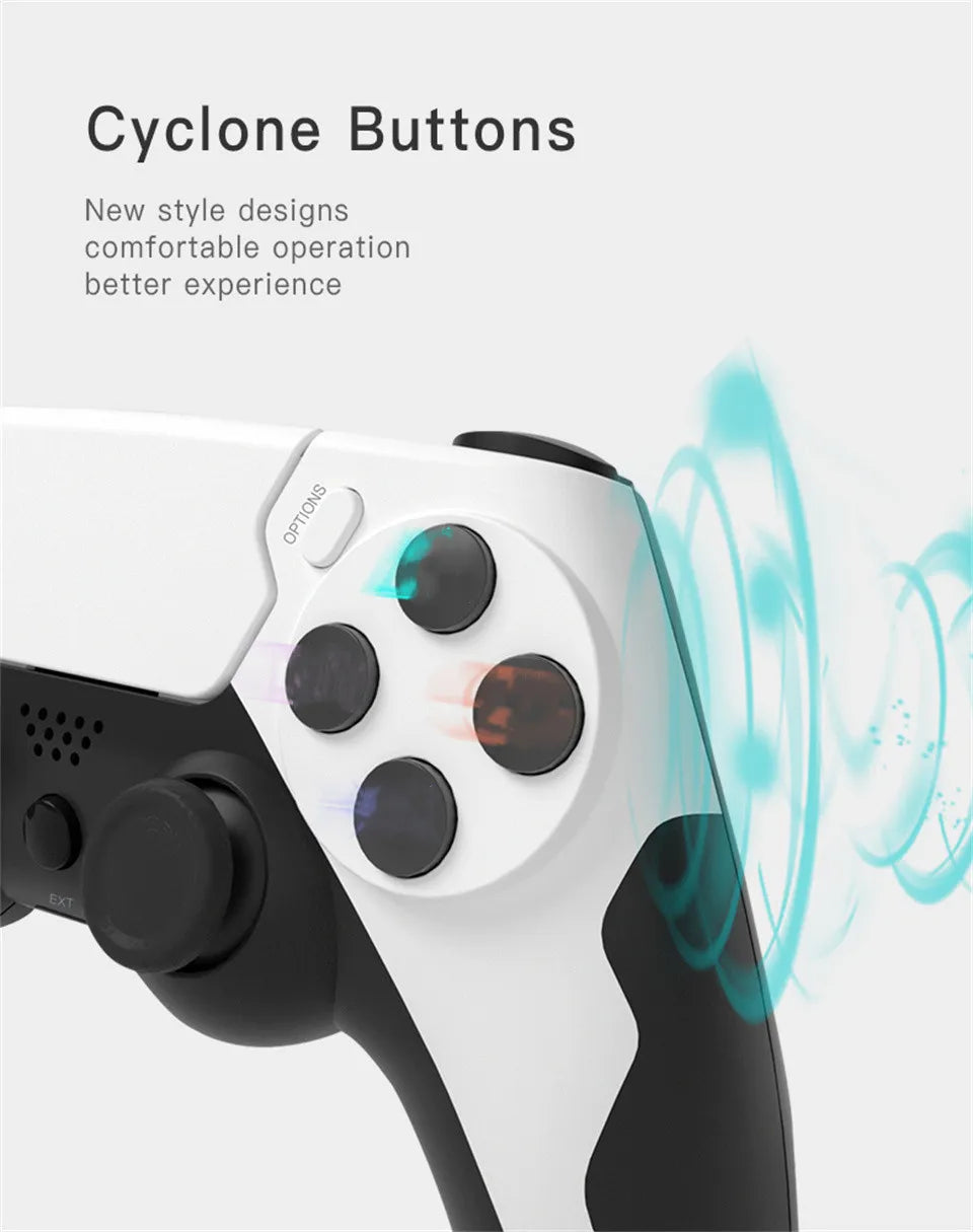 GAMINJA Wireless Controller Bluetooth Gamepad Double Vibration 6Axis Joypad Touchpad Microphone Earphone Port For PS4 PS3 PC