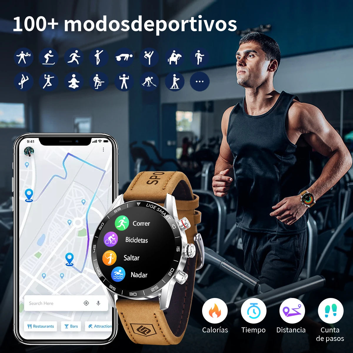 LIGE 2025 New Rugged Military Sports Smart Watch Men 1.39” HD Screen Heart Rate Bluetooth Call Waterproof Outdoor Men SmartWatch