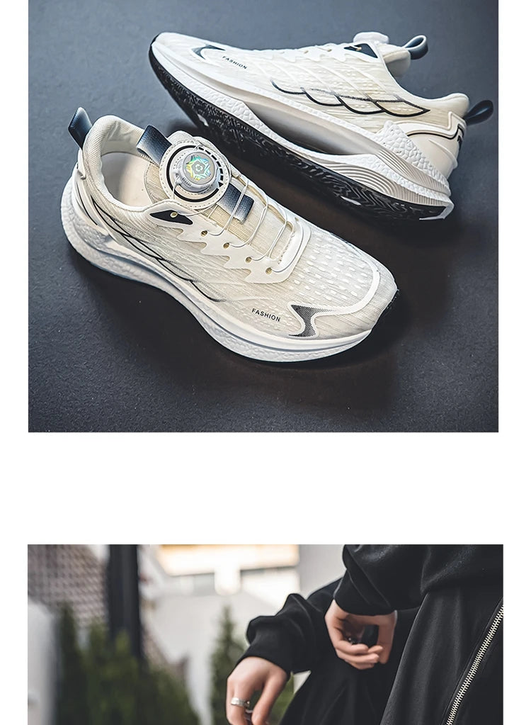 Summer Breathable Casual Sports Shoes for Men, New Fashion Trend, Versatile Breathable Mesh Swivel Buckle Running Shoes, Suitable for Daily Wear in Outdoor Sports