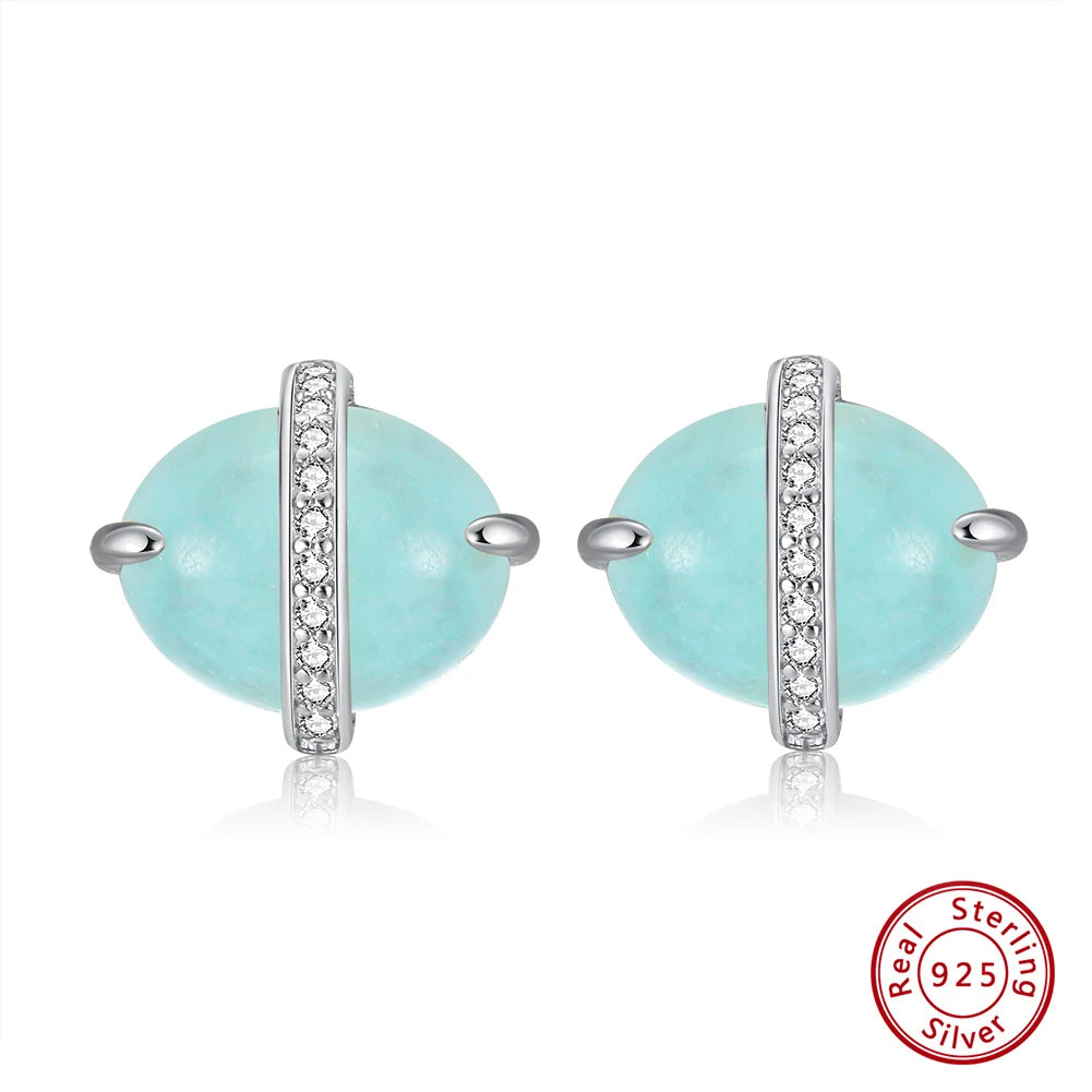 ORSA JEWELS 925 Sterling Silver Natural Aquamarine Earrings Necklace Ring Set 14K Gold Plated for Women Jewelry Sets Gift SSGM04