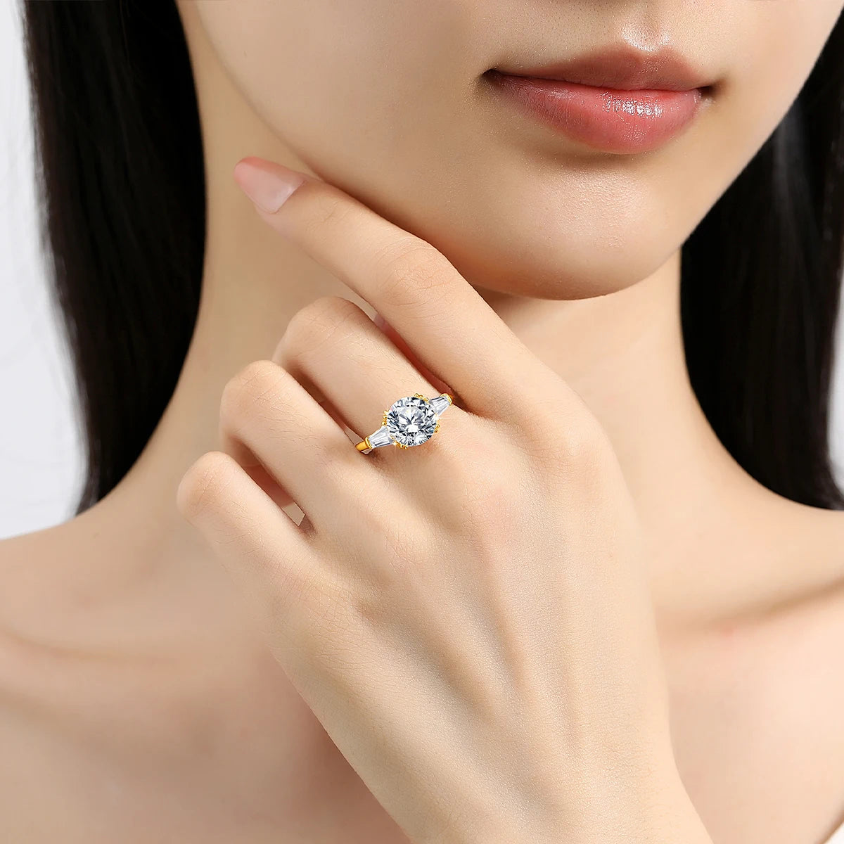 9mm Moissanite Diamond Ring 585 Real 14K Gold for Women D Color VVS1 Brilliant Cutting Wedding Band Engagement Trendy Jewelry