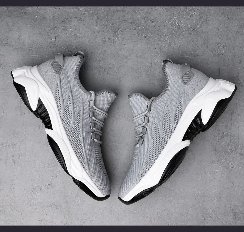 Invisible Heightening 8CM Men's Running Shoes Low Heel Soft Bottom Casual Sports Shoes Breathable Mesh Inner Lining EVA Insole