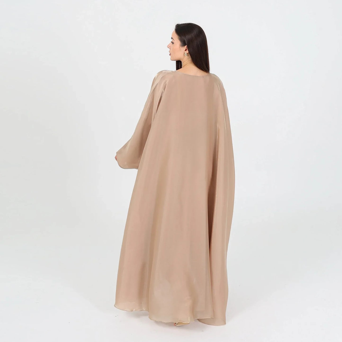 Ramadan Summer Batwing Sleeve Satin Butterfly Abaya Islam Muslim Maxi Dress Kebaya Women Kaftan Robe Musulmane Femme Vestidos