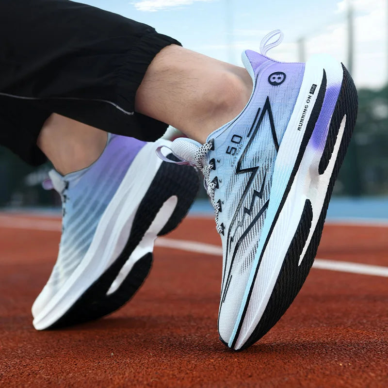 New Men's Sneakers Racing Carbon Plate Sports Running Shoes Light Anti-Slip Professional Track Field Training Shoes Tennis Shoes