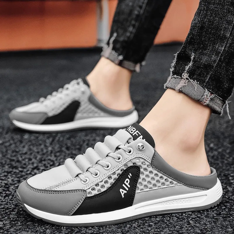2025 Summer New Half Carrier Men's Shoes Soft Sole Casual Comfortable Sneakers Men's Slip-on Beanie Shoes sneakers for men