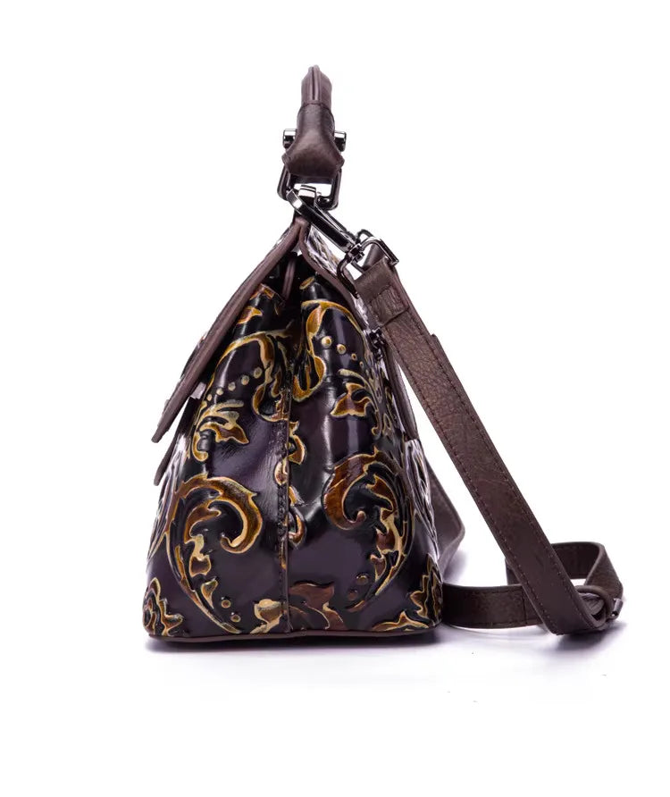 MOTAORA Womens Genuine Leather Luxury Handbag Handmade Embossed Vintage Shoulder Crossbody Bag New Arrival