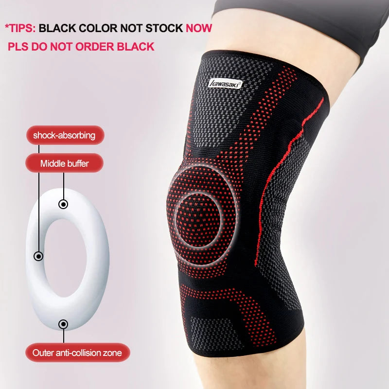 Kawasaki Kneepad Professional Spring Silicone Ring Support Knee Pads with Breathable Design Sports Knee Pads Knee Support B3464