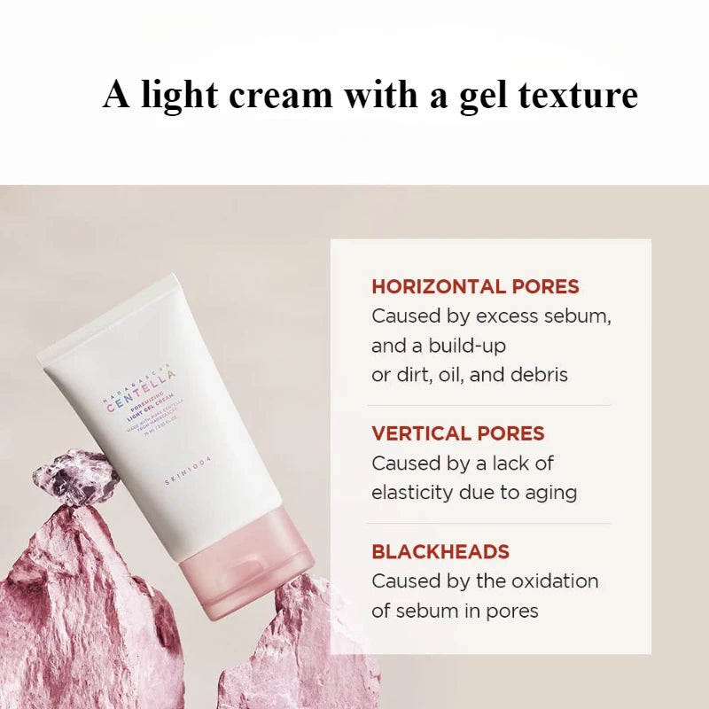 SKIN1004 Madagascar Centella Poremizing Light Gel Cream 75ml Pores Care Deep Hydration Facial Creams Skincare Beauty Products