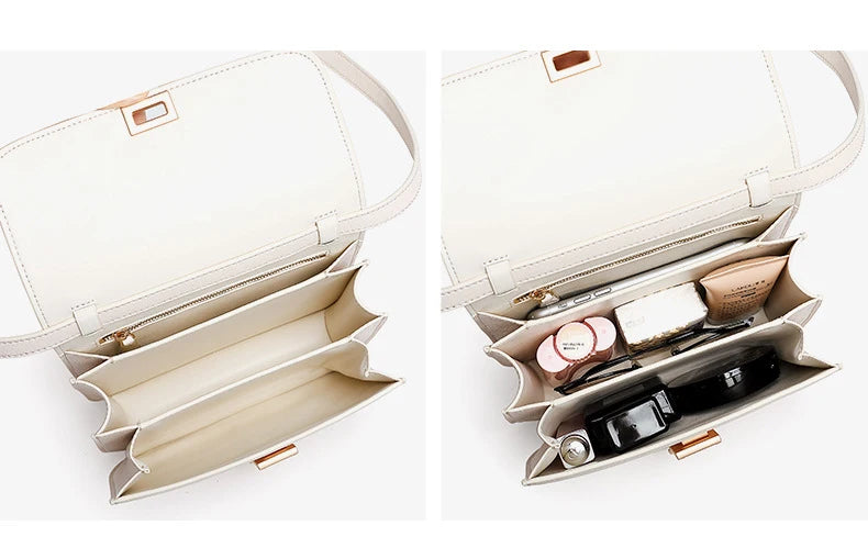 Women Shoulder Bag Female Split Leather Ins Vintage Messenger Lady Small Square Palm Texture Printing Box Flap Underarm Bag 2022