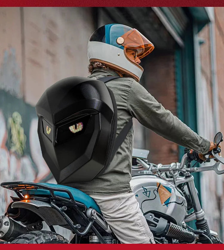 LED Backpack For Men Extended Motorcycle Cycling Bluetooth DIY Helmet Backpack for woman Business Travel Hiking Laptop Backpack