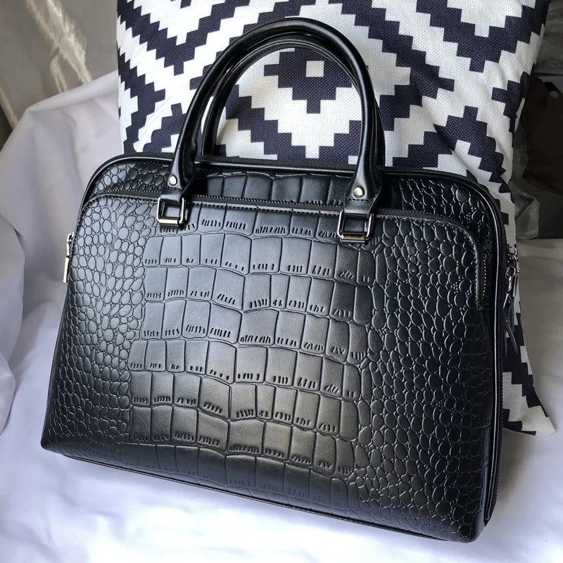 Motaora 2025 Women's Bag Leather Briefcase For 14-inch Laptops Women Professional Business Shoulder Bag Fashion Solid Handbags