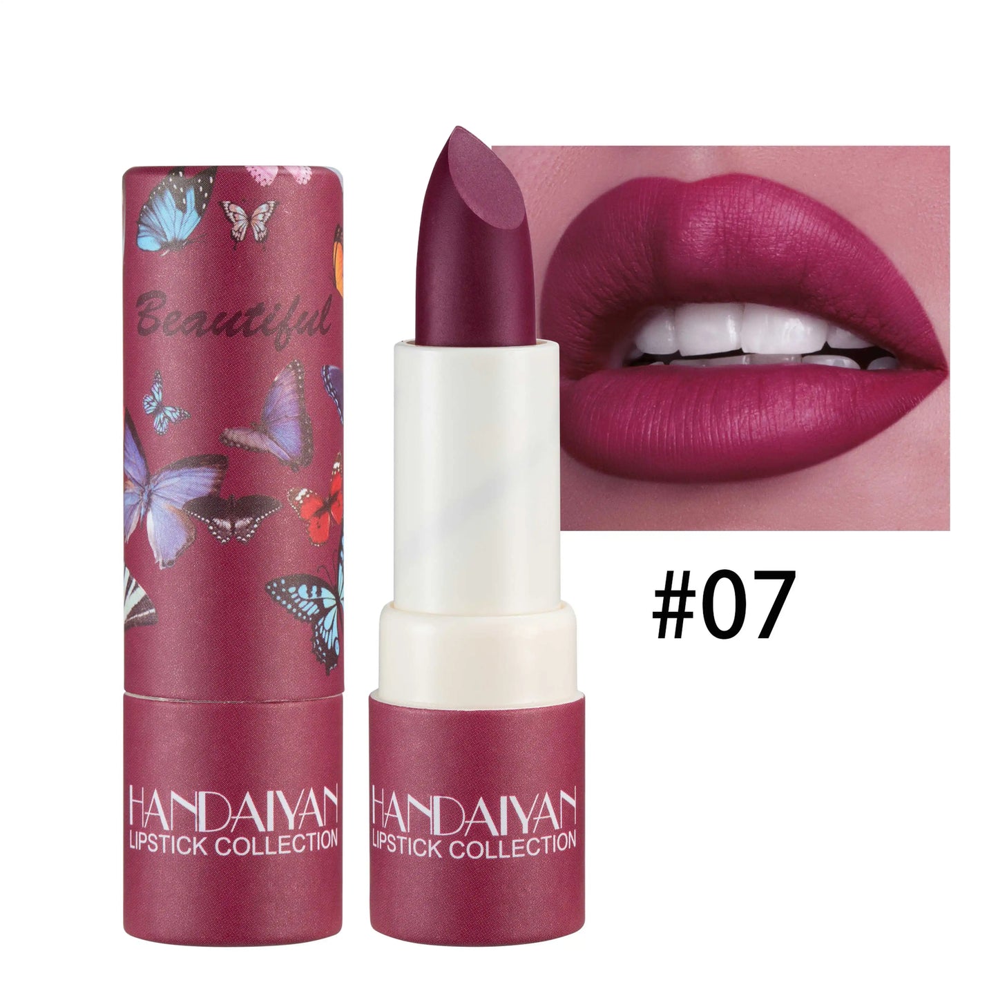 HANDAIYAN velvet texture and is not easy to fade. Naked color lipstick, matte paper tube lipstick
