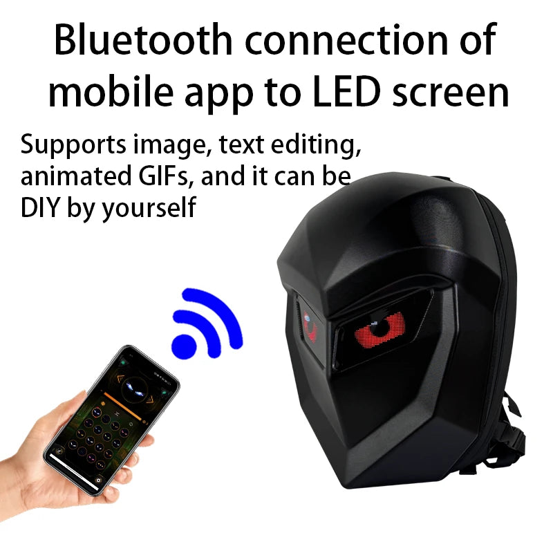 LED Backpack For Men Extended Motorcycle Cycling Bluetooth DIY Helmet Backpack for woman Business Travel Hiking Laptop Backpack