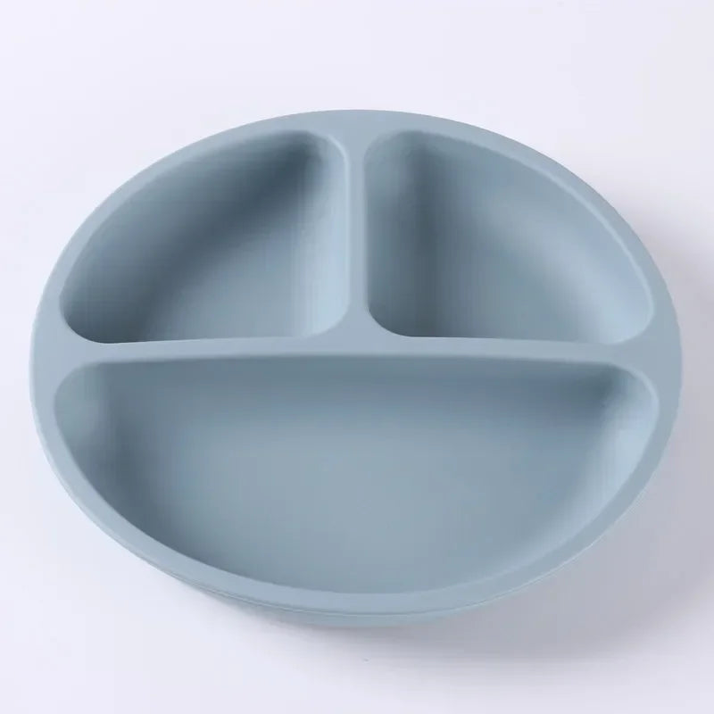 Silicone Tableware Children's Dinner Plate Divided Dinner Plate Auxiliary Training Tableware Set Snack Bowl