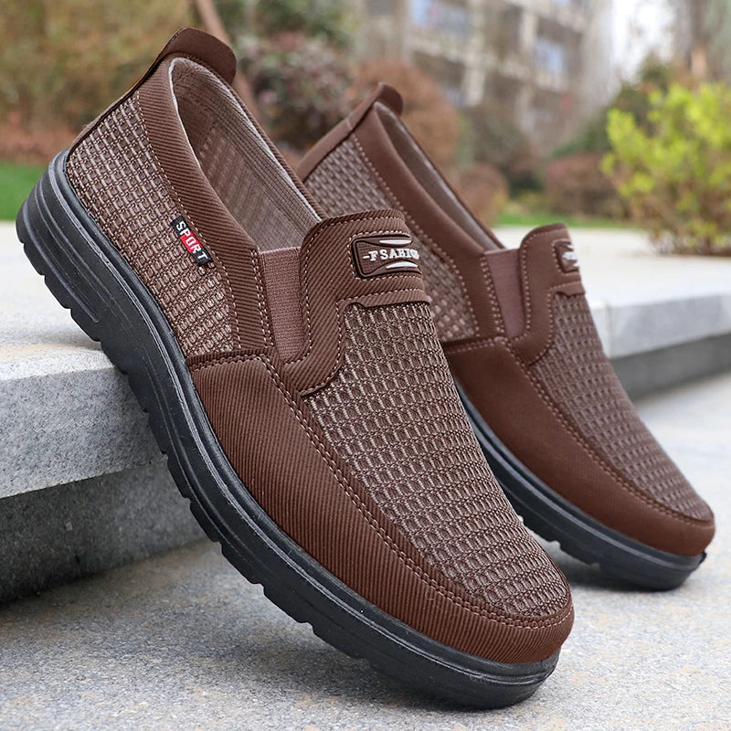 Men's Fashionable Solid Woven Knitted Running Shoes - Lightweight, Breathable and Non-Slip - Perfect Sports Shoes for Outdoor Ad