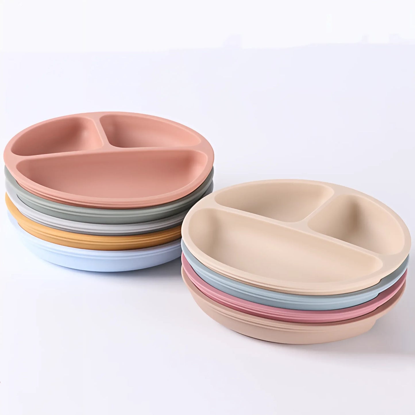 Silicone Tableware Children's Dinner Plate Divided Dinner Plate Auxiliary Training Tableware Set Snack Bowl