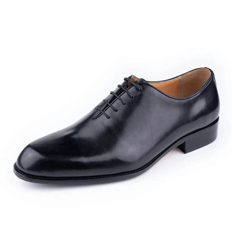 Handmade Genuine Leather Oxford Shoes - Business Formal Lace-Up Dress Shoes