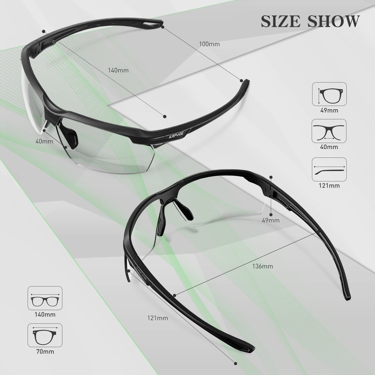 Kapvoe Photochromic Sunglasses Fashion Luxury Sunglasses for Driving Fishing Cycling Glasses Golf Women Bike Goggles MTB Bicycle