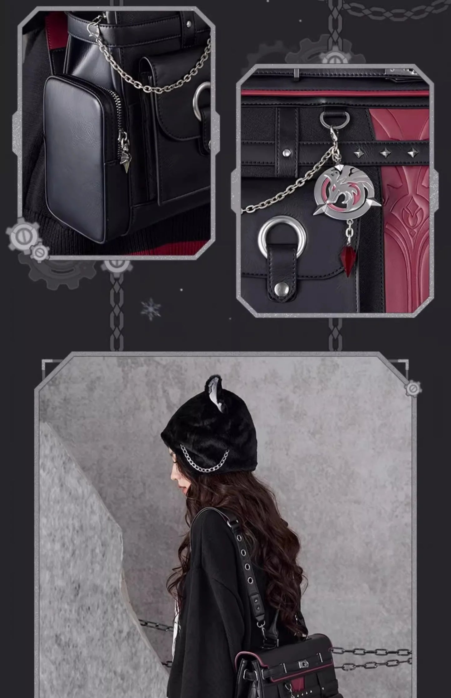 Genshin Impact Wriothesley Anime Cosplay Shoulder Bag – Impression Series Halloween Cartoon Accessories