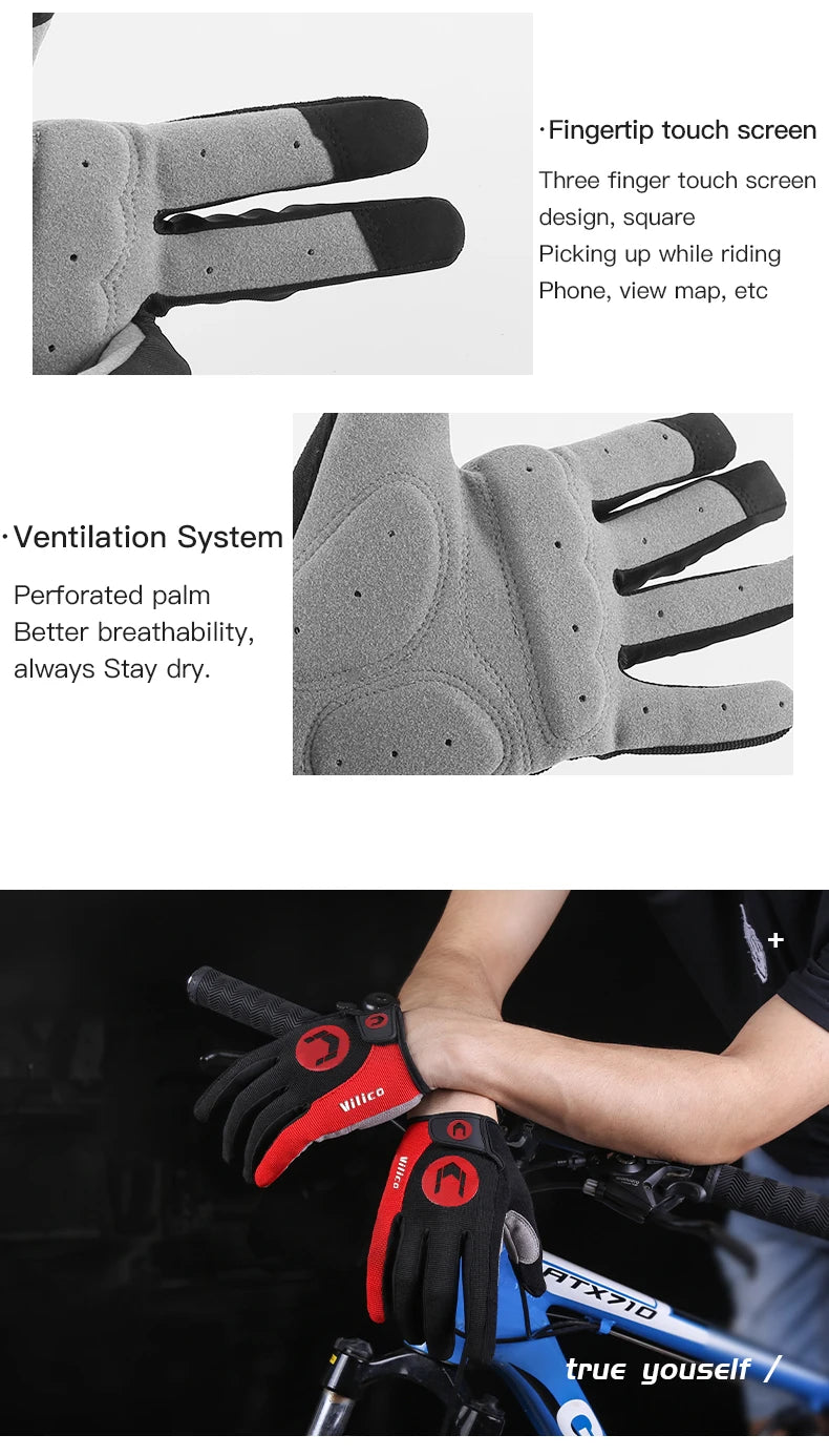 New Outdoor Touch Screen Slip-Proof Gloves Hiking Cycling Mountaineering Men Women Thin Full Finger Camping Gloves
