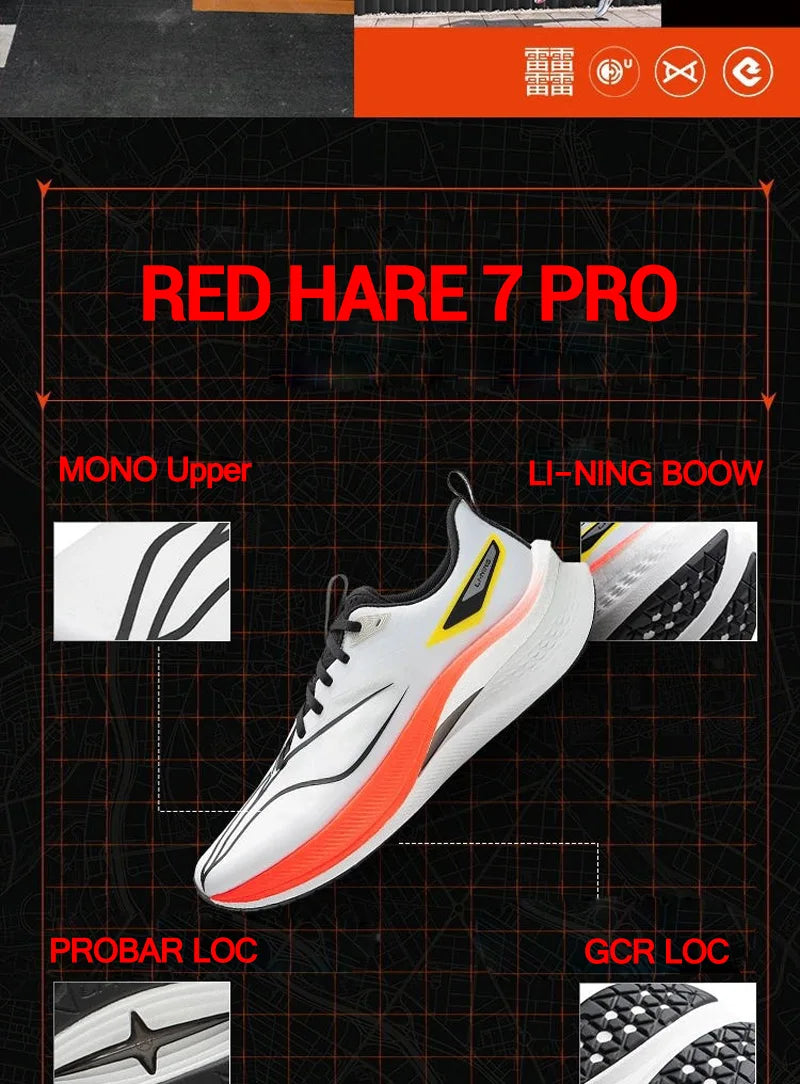 RED HARE 7 PRO Racing Running Shoes – BOOM Cushion, Breathable, Lightweight Sneakers