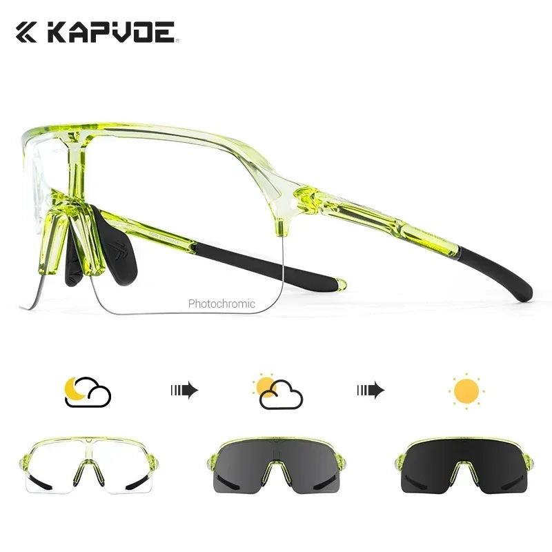 Kapvoe Photochormic Sunglasses Cycling Glasses Women UV400 for Men Casual Glasses Running Baseball MTB Outdoor Eyewear