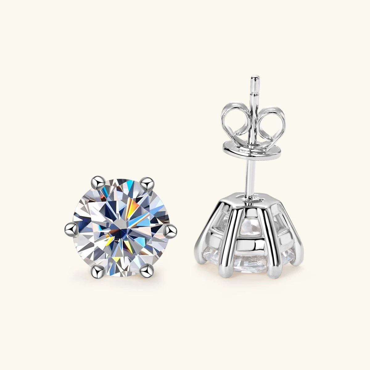 Lnngy 6.5mm 1CT Moissanite Earrings Pendant Necklace Original 925 Sterling Silver Earring For Valentine's Day Jewelry Set Gift