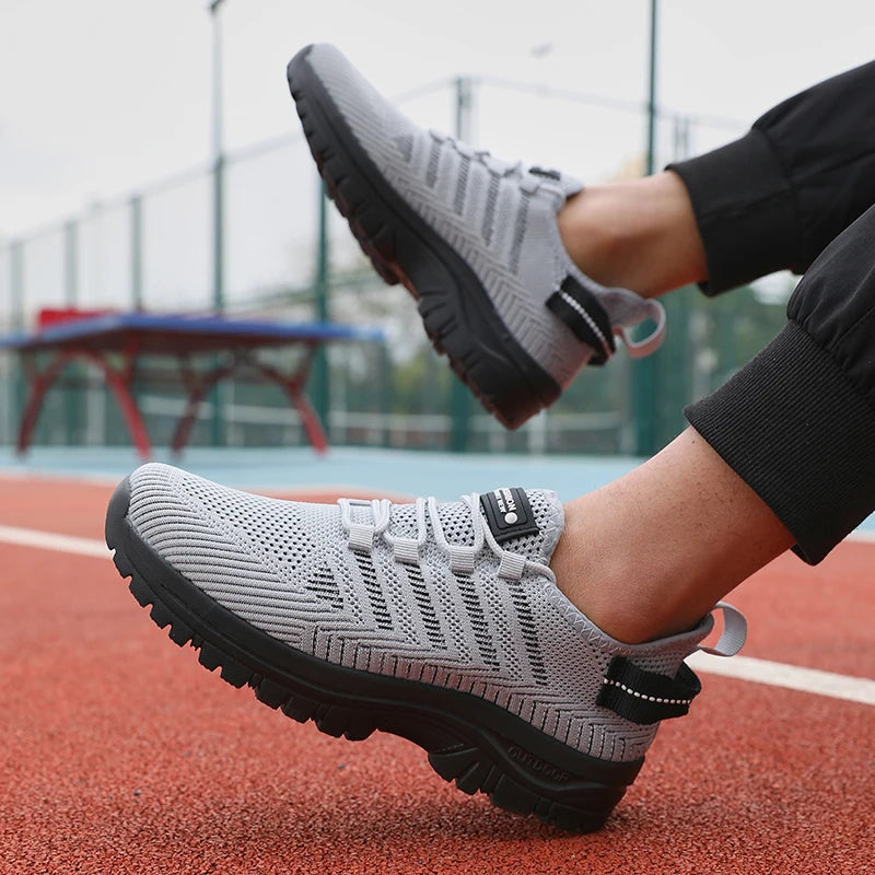 2025 Men's Running Shoes Knitted Mesh Breathable Fashion Casual Sports Shoes Comfortable Fitness Lightweight Men's Casual Shoes