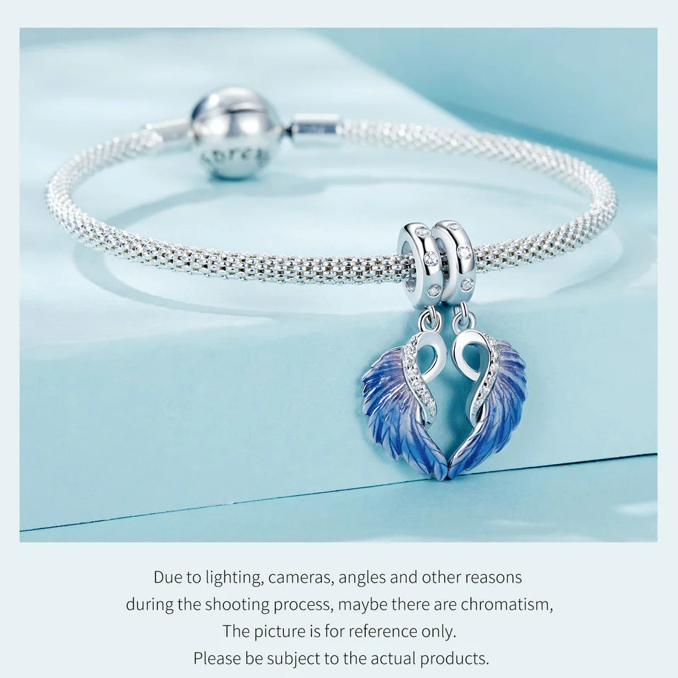 Bamoer 925 Sterling Silver Phoenix Pendant Dragon Charms Enamel Process Plated Platinuma Fit Women DIY Bracelet Fine Jewelry