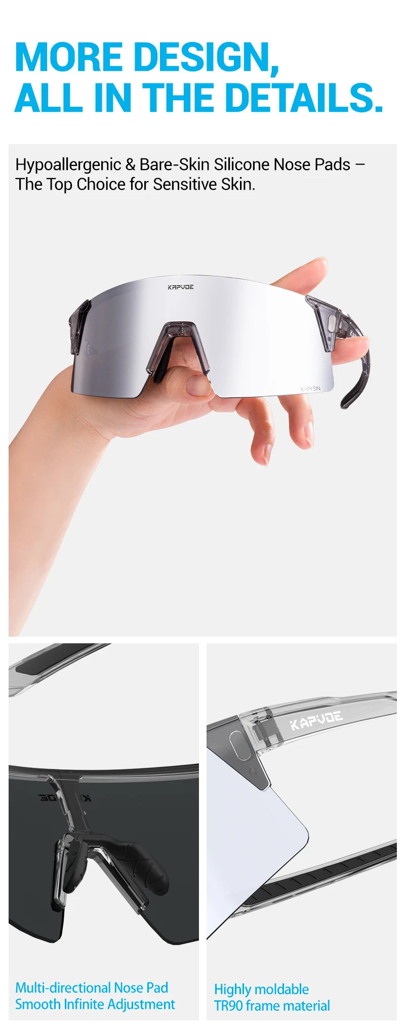 Kapvoe Photochromic Men Bike Cycling Sunglasses Women Glasses Bicycle Sports Running Glasses Outdoor UV400 New Road Goggles